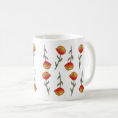 Poppy Blume Art Pattern Tasse (VorderseiteRechts)