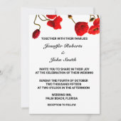 Poppy Blume Blumenrot Cool Trendy Wedding Einladung (Vorderseite)