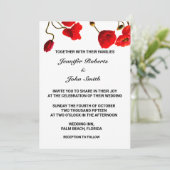 Poppy Blume Blumenrot Cool Trendy Wedding Einladung (Stehend Vorderseite)