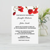 Poppy Blume Blumenrot Cool Trendy Wedding Einladung (Stehend Vorderseite)