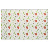 Poppy Blume Botanische Illustration Rote Flora Stoff (Fat Quarter (45,7 x 55,9 cm))