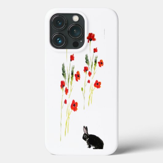 Poppy Blume Bunny Rabbit Art Case-Mate iPhone Hülle (Rückseite)