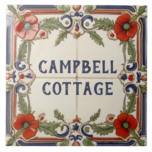 Poppy Blume Custom House Name Plate Schild Plaque Fliese (Vorderseite)