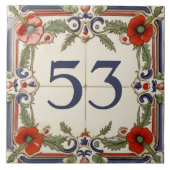 Poppy Blume Door House Number Sign Plaque Plate Fliese (Vorderseite)
