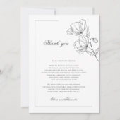 Poppy Blume elegante Hochzeit danke Karte (Vorderseite)