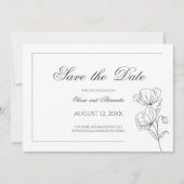 Poppy Blume elegante Hochzeit Save the Date (Vorderseite)