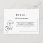 Poppy Blume elegante Hochzeitskarte Begleitkarte (Vorderseite)