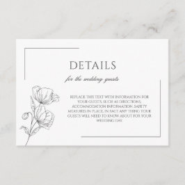 Poppy Blume elegante Hochzeitskarte Begleitkarte