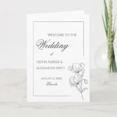 Poppy Blume elegantes Hochzeitsprogramm Programm (Vorderseite)