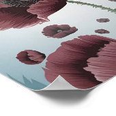 Poppy-Blume-Feldplakat - Minimalistischer Flachbil Poster (Ecke)