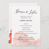 Poppy Blume Hochzeitsprogramm Einladung (Vorne/Hinten)