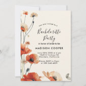 Poppy Blume Junggeselinnen-Abschied Einladung (Vorderseite)