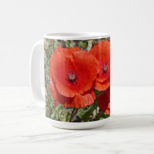 POPPY-BLUME KAFFEETASSE (Vorderseite Links)