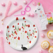 Poppy-Blume Kaninchen Pappteller (Party)