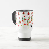 Poppy-Blume Kaninchen Reisebecher (Vorderseite Links)