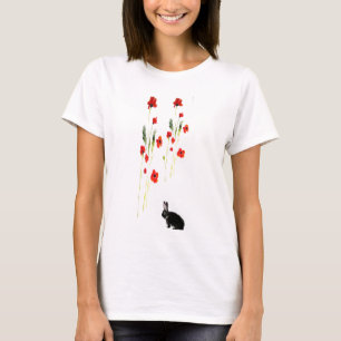 Poppy-Blume Kaninchen T-Shirt