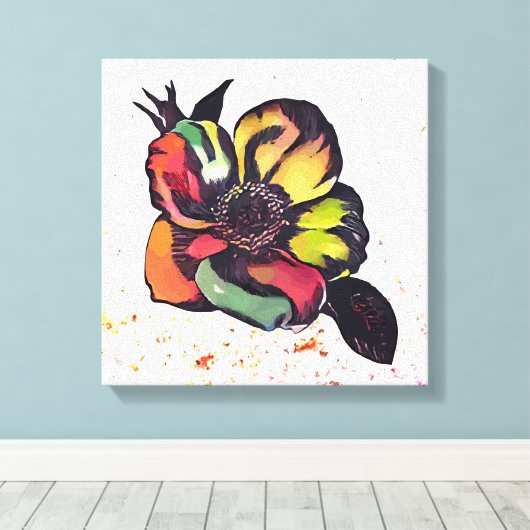 Poppy-Blume Leinwanddruck (Insitu (Holzboden))