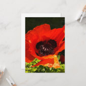 Poppy Blume Macro Fotografie Karte (Vorderseite/Rückseite Beispiel)