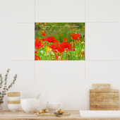 Poppy Blume Meadow Art druckt Blumenmotive Poster (Küche)