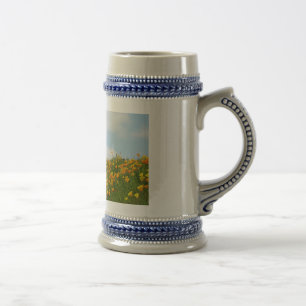 Poppy Blume Meadow Blue Sky Stein Tasse Geschenke