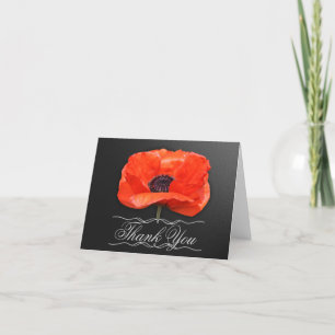 Poppy Blume Orange Black Vielen Dank Dankeskarte
