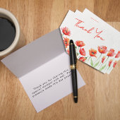 Poppy Blume Orange Spring Baby Dusche Dankeskarte