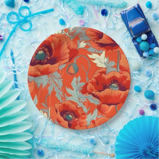 Poppy-Blume Papier-Teller Pappteller (Party)