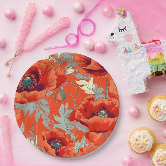 Poppy-Blume Papier-Teller Pappteller (Party)