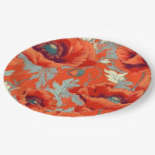 Poppy-Blume Papier-Teller Pappteller (Schrägansicht)