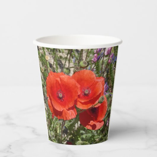 POPPY-BLUME PAPPBECHER (Vorderseite)