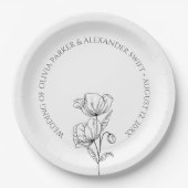 Poppy Blume Pappteller (Vorderseite)