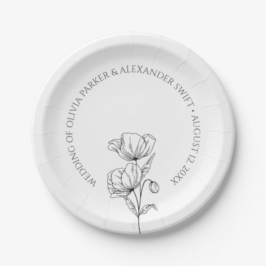 Poppy Blume Pappteller (Vorderseite)