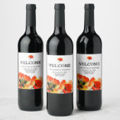 Poppy Blume Red Classic Theme Wedding Weinetikett (Flaschen)