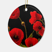 Poppy Blume Rotes Schwarzes Wasser Blumenmohn Keramik Ornament (Links)