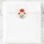 Poppy-Blume Runder Aufkleber (Tasche)
