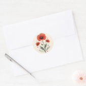 Poppy-Blume Runder Aufkleber (Umschlag)