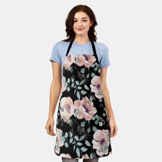 Poppy Blume Schwarz Schürze (Getragen)
