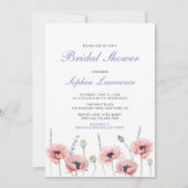 Poppy Blume Wedding Bridal Dusche Einladung (Vorderseite)