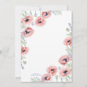 Poppy Blume Wedding Bridal Dusche Einladung (Rückseite)