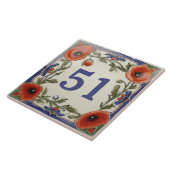 Poppy Blumenstor Hausnummer Schild Tafel Fliese (Seite)