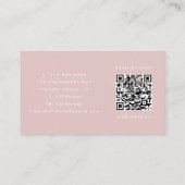 POPPY Blush Pink Artist Haar Stylist Logo QR Code Visitenkarte (Rückseite)