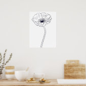 Poppy Botanical Line Art Poster (Küche)