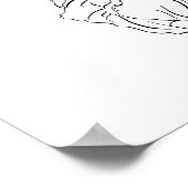 Poppy Botanical Line Art Poster (Ecke)