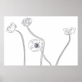 Poppy Botanical LIne Art Poster (Vorne)