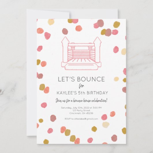 Poppy Bounce House Party Einladung (Vorderseite)