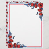 Poppy Bouquet Letterhead (Vorne/Hinten)