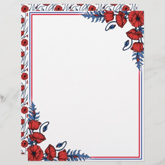 Poppy Bouquet Letterhead (Vorne/Hinten)