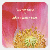 Poppy-Buchzeichen Quadratischer Aufkleber (Vorderseite)