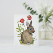 'Poppy Bunny' Postkarte (Stehend Vorderseite)