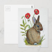 'Poppy Bunny' Postkarte (Vorne/Hinten)